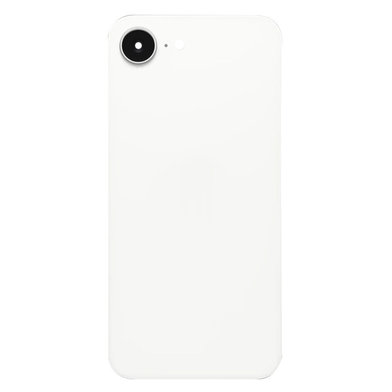 iPhone 16e Battery Door with Back Camera Lens (White/Black) (OEM)