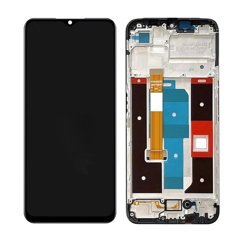 Realme Narzo 50A Prime Screen Replacement with Frame (Black) (OEM) 